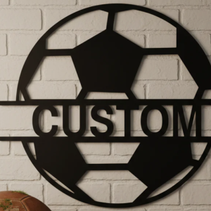 Custom Soccer Ball Monogram – Personalized Metal Wall Art