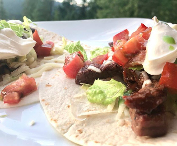 Smoked Steak fajitas