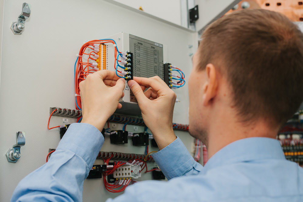 High and low-voltage wiring