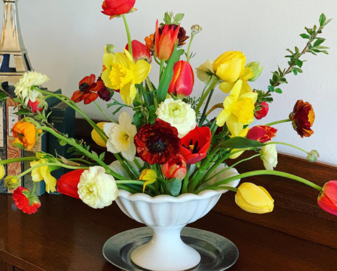 Large vase arrangement