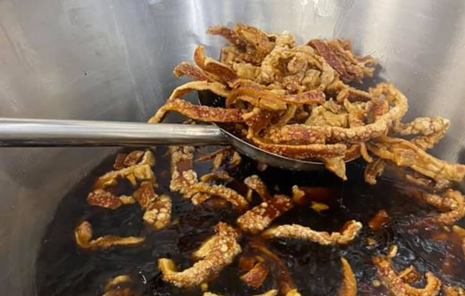 Freshly made chicharron