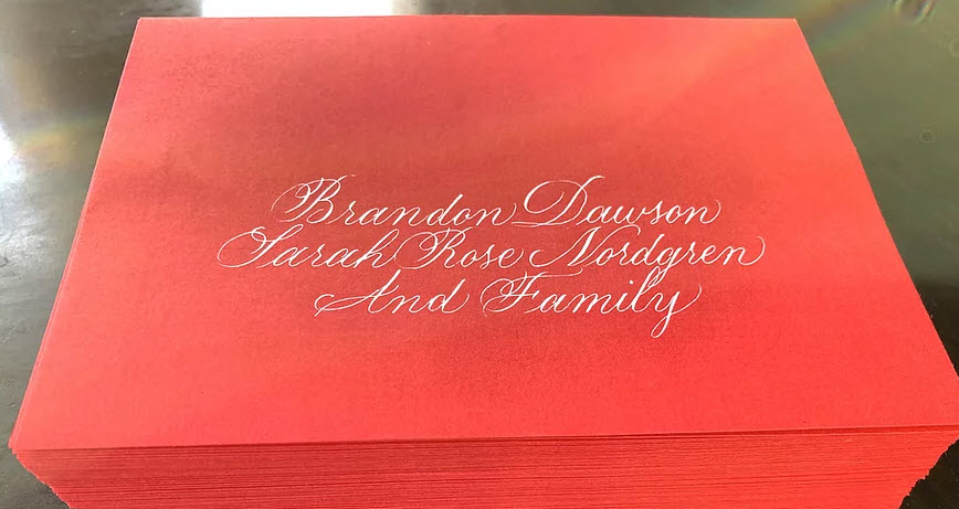 Red Christmas Envelope Calligraphy
