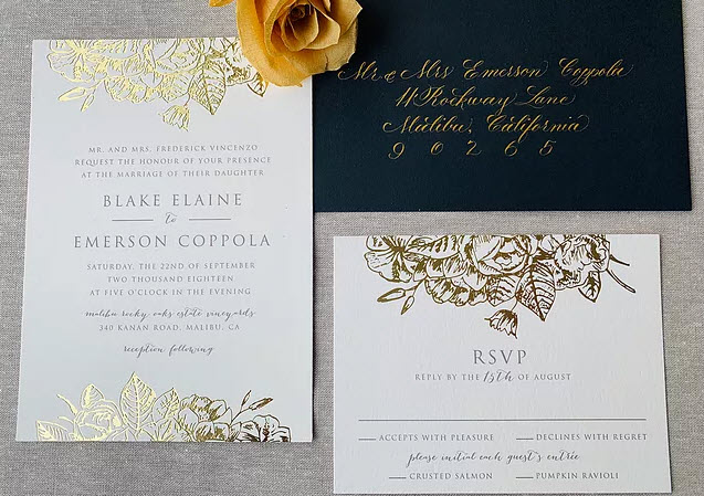 Classic Copperplate in Gold Ink