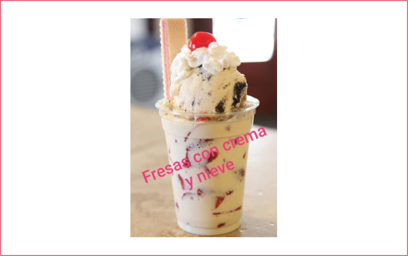 Fresas Con Crema Y Nieve