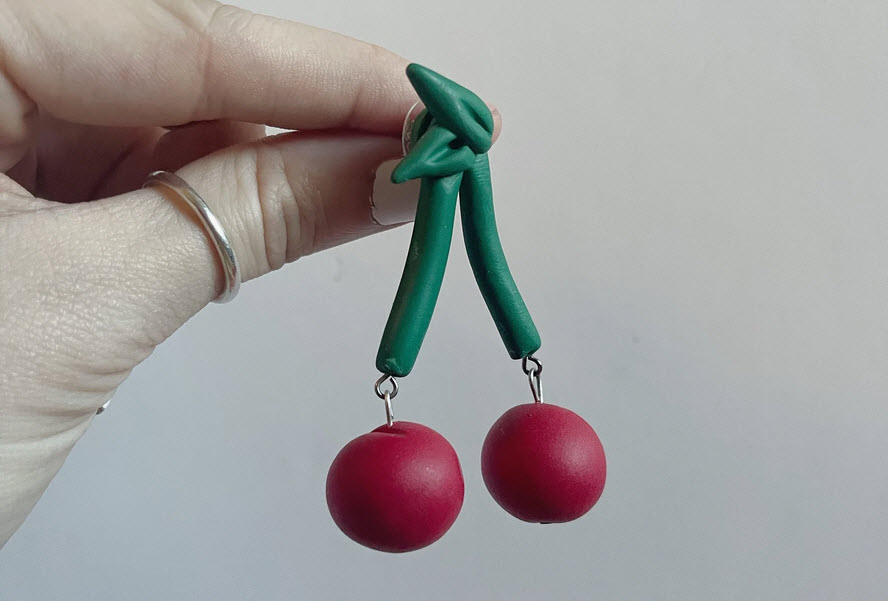 Cherry Clay Earrings