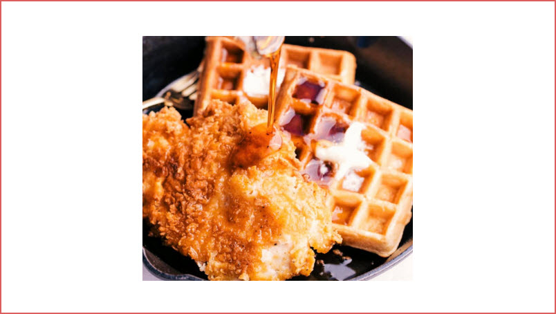  Chicken and Waffles with an Irish Coffee