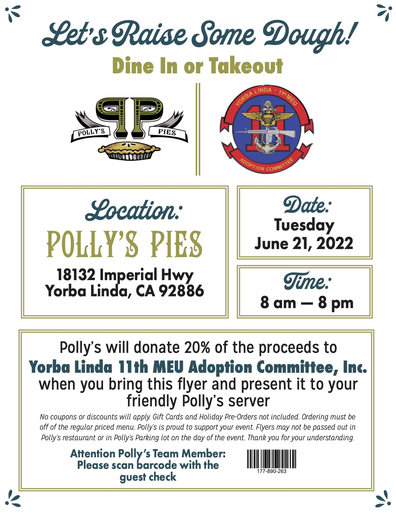 Fundraiser At Polly's Pies