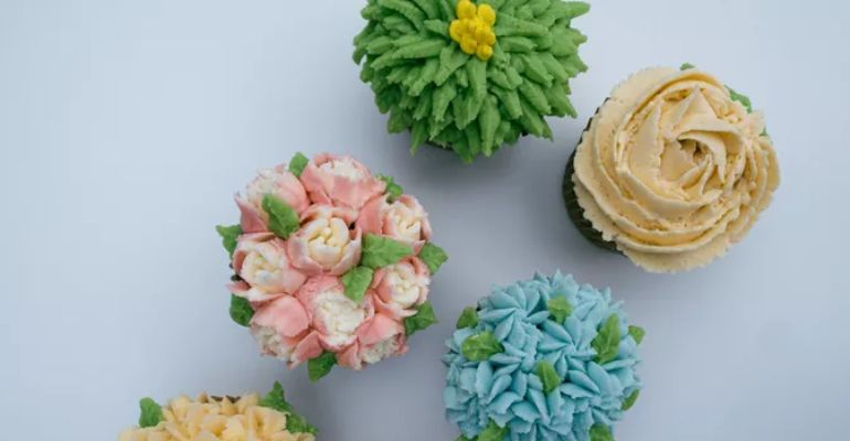 Floral Vanilla Cupcakes Dozen