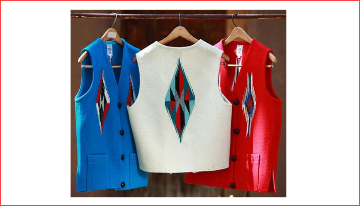 Chimayo Square front Wool Vest