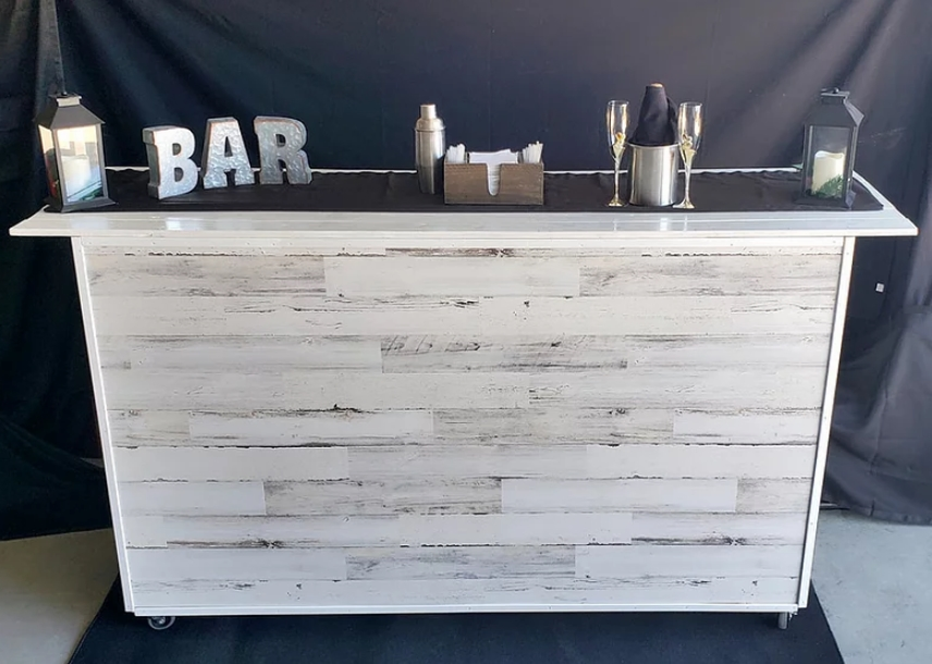 White Wash Wood Bar