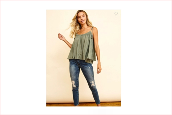 Tassel Please Tank - Olive