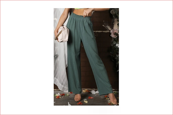 Chic High Waisted Wide Leg Linen Pant (Sage Green)