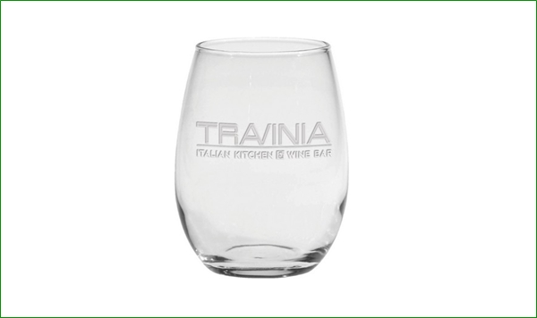 15 Oz. Stemless White Wine Glass - Etched