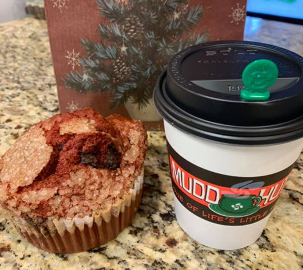 Red Velvet Muffin and a Drink 