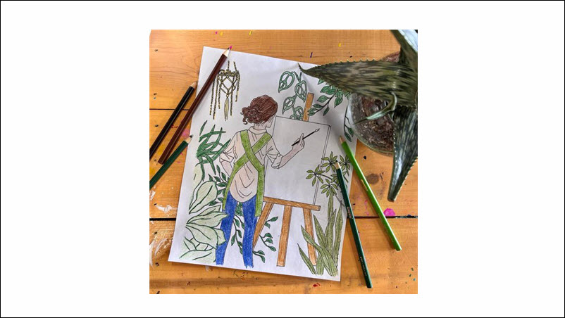Paints and Plants Coloring Page