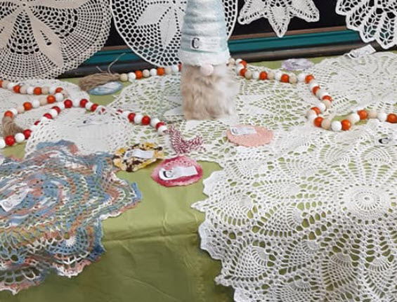 Crocheted Doilies, Afghans, Hangers