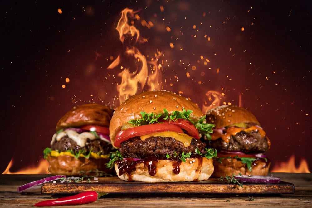 Flame-Grilled Burgers