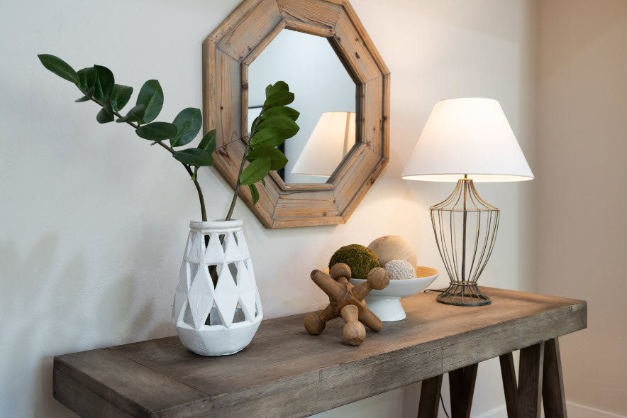 Artisanal Wood-Framed Mirror