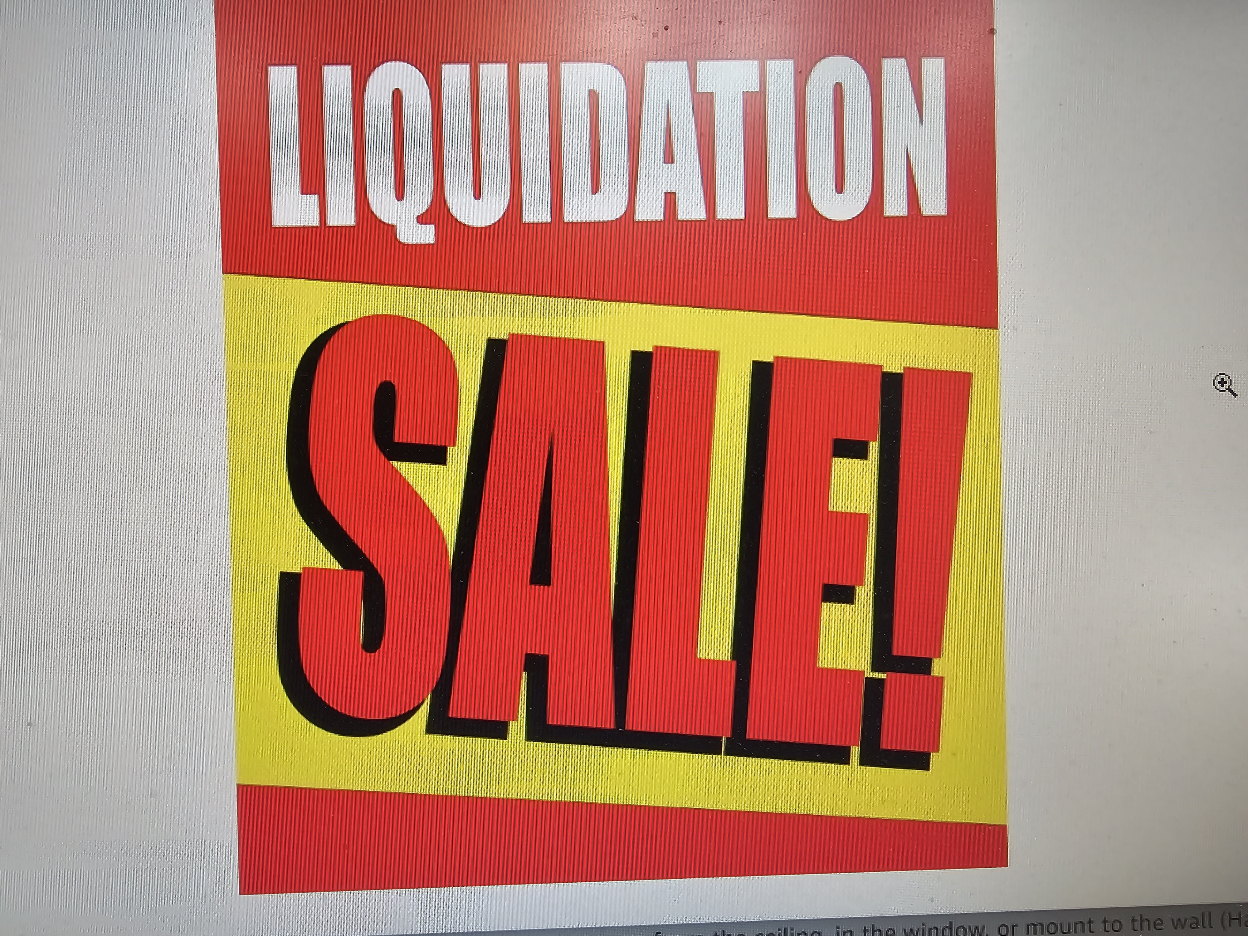 STORE WIDE LIQUIDATION SALE NOW GOING ON.