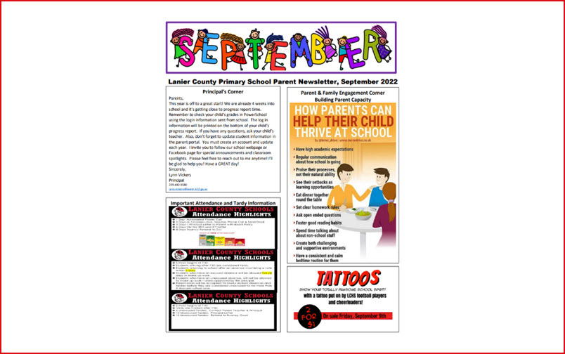 LCPS Monthly Newsletter
