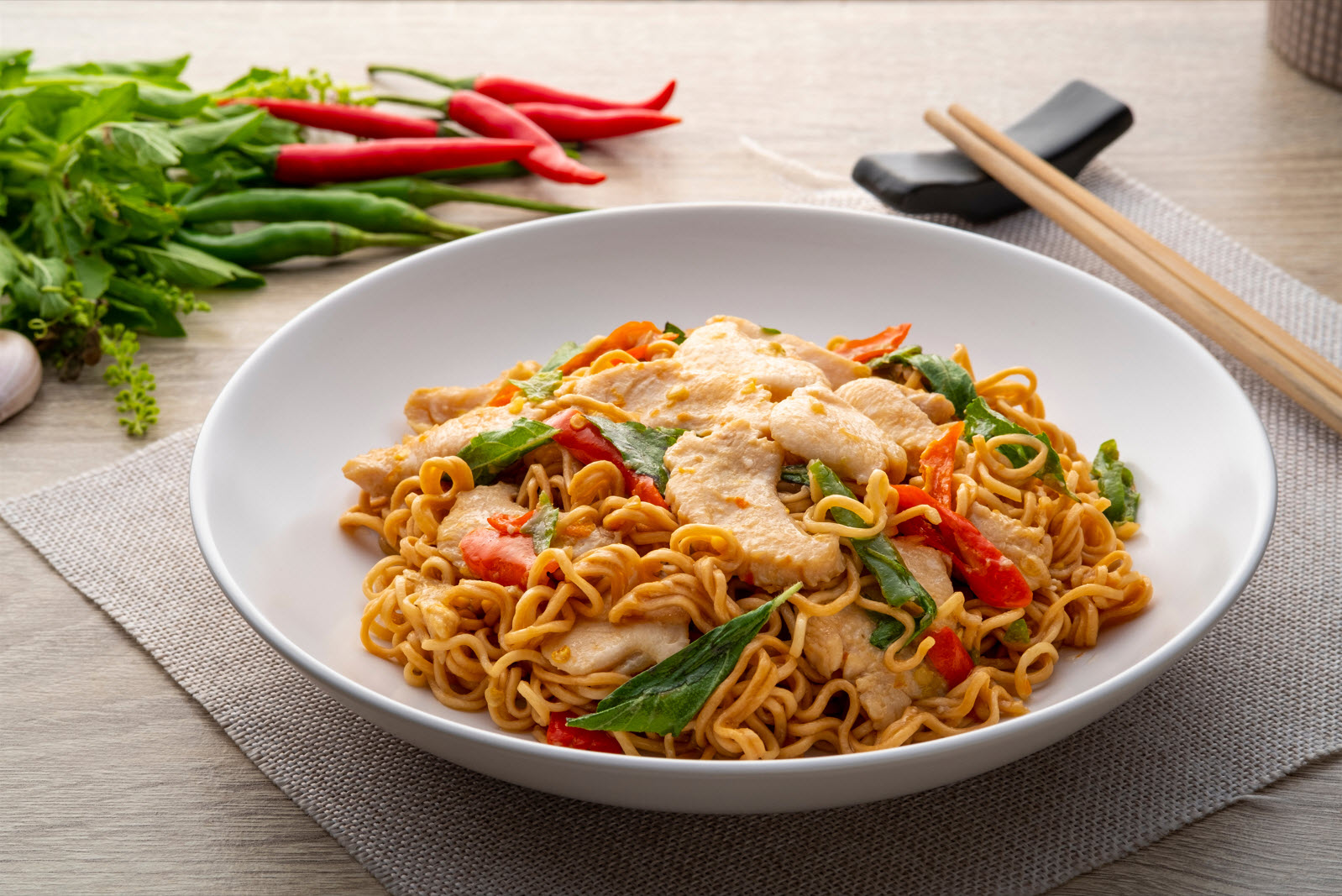 Spicy Thai Basil Noodles