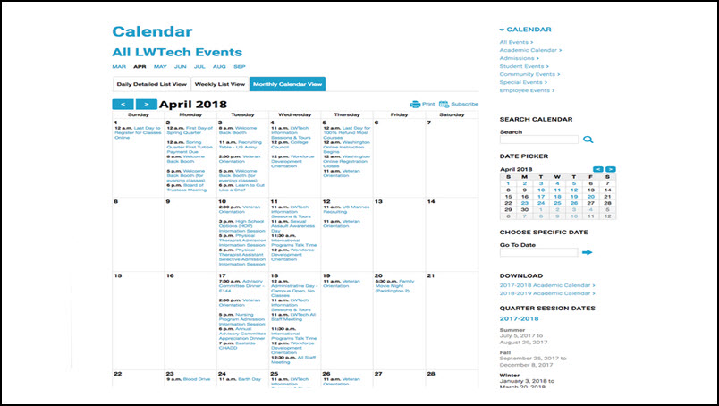 Academic Calendar